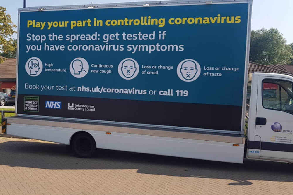 poster ad van foe leicester council - coronavirus campaign