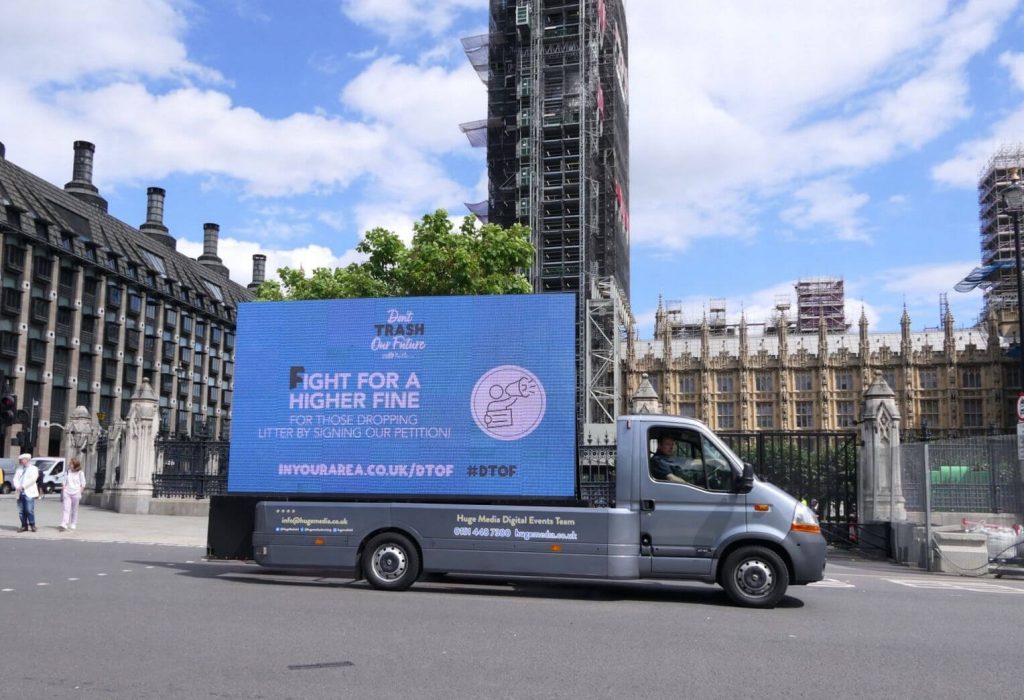 Transit Media Digital Advan for Don't Trash Our Future anti-litter campaign