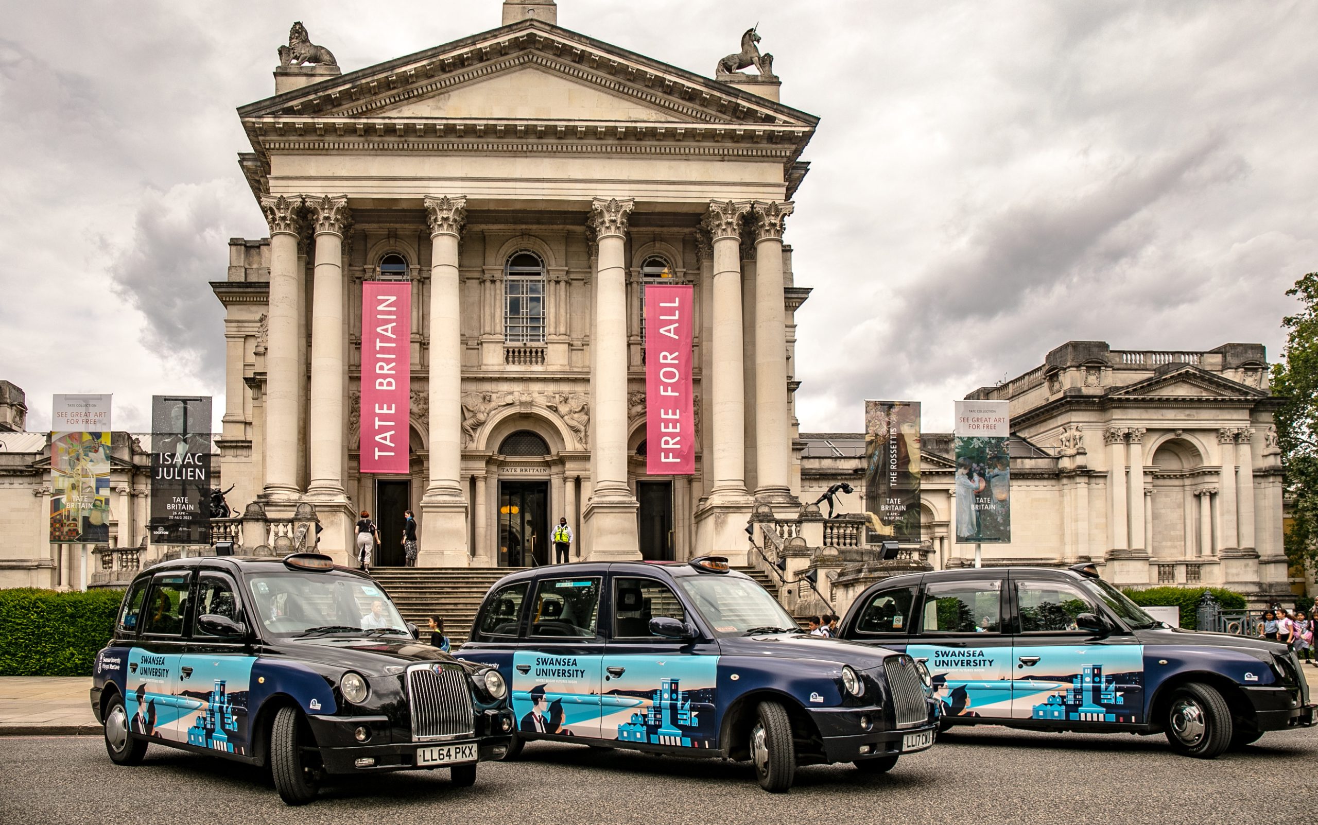 taxi wrap advertising swansea university