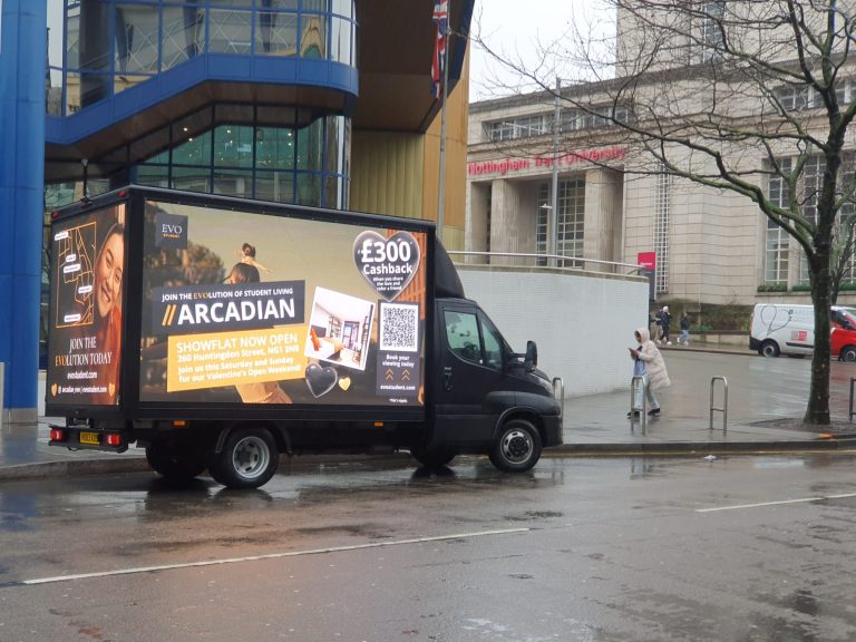 digivan advertising Arcadian student accommodation